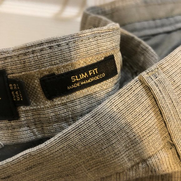 Massimo Dutti Men's Textured 4 Pocket Slim Fit Trouser Pants Gray Size 30 - Picture 6 of 9